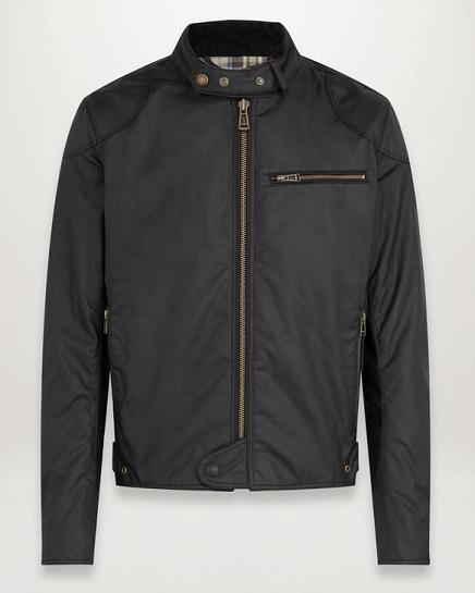 Blouson Moto Belstaff Homme Ariel Noir Cirée Soldes UD8054176